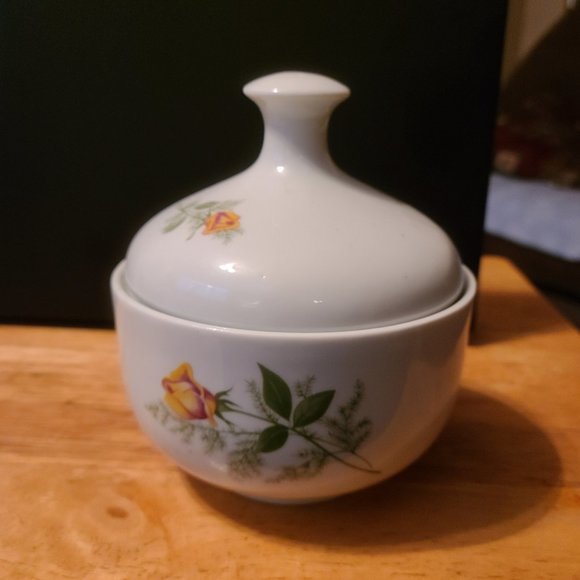 VINTAGE PORCELAIN KAHLA ROSE SUGAR BOWL MADE IN GERMAN DEMOCRATIC REPUBLIC - Picture 3 of 7